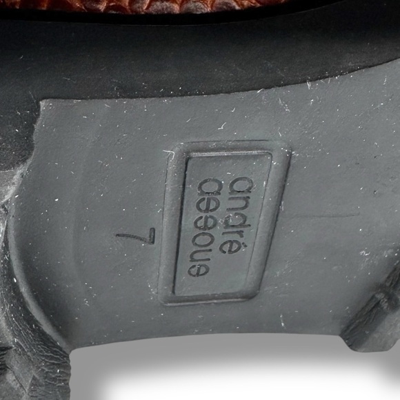 Andre Assous Peggy Lug Sole Chelsea Boot, Cognac Snake Print, Size 7 - Picture 10 of 11